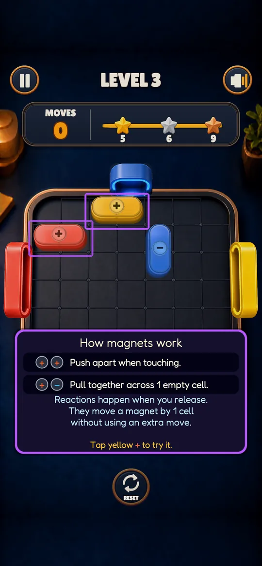 Real Outslide tutorial showing positive and negative magnets and how attraction works